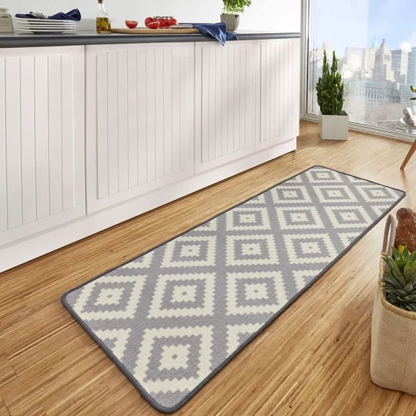 Hanse Home Kurzflor Küchenläufer Raute, Grau, 67×180 Cm 3