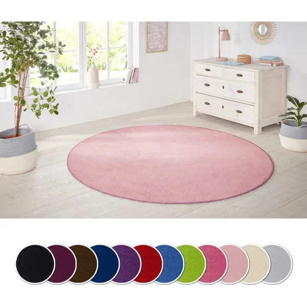 Hanse Home Kurzflor Teppich Nasty, Rund Hellrosa 4
