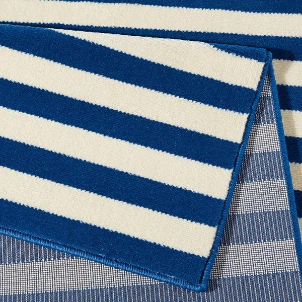 Hanse Home Kurzflor Teppich Panel Blau Creme 3