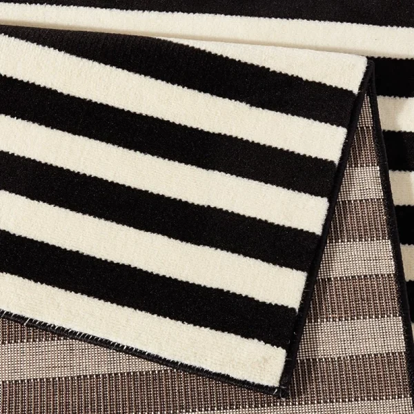 Hanse Home Kurzflor Teppich Panel Schwarz Creme 3