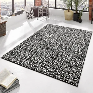 Hanse Home Kurzflor Teppich Pattern Schwarz Creme 9