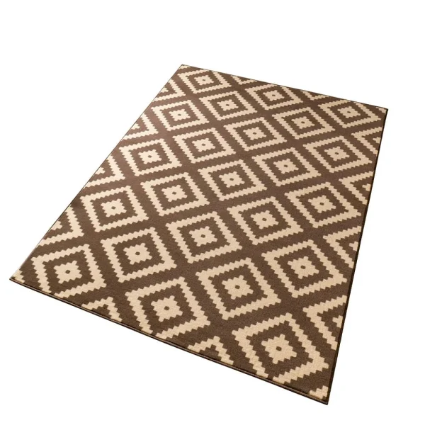 Hanse Home Kurzflor Teppich Raute Dunkelbraun Choco 3