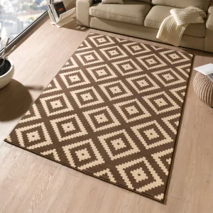 Hanse Home Kurzflor Teppich Raute Dunkelbraun Choco 12