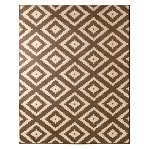 Hanse Home Kurzflor Teppich Raute Dunkelbraun Choco 1