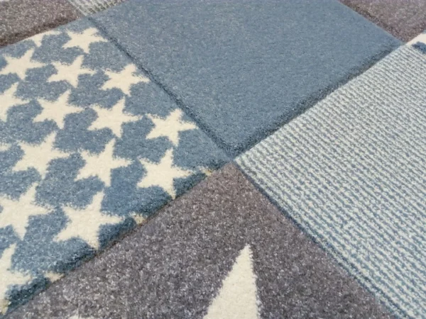 Happy Rugs Kinderteppich STARWALK3 In Blau/Weiß/Grau 5