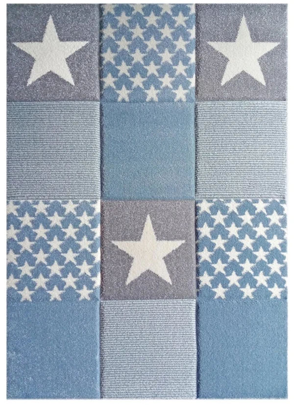 Happy Rugs Kinderteppich STARWALK3 In Blau/Weiß/Grau 1