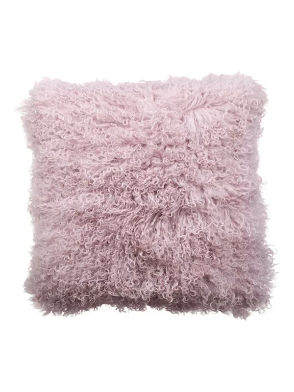Hofbrucker Kissen Mit Schaffell In Rosa 1