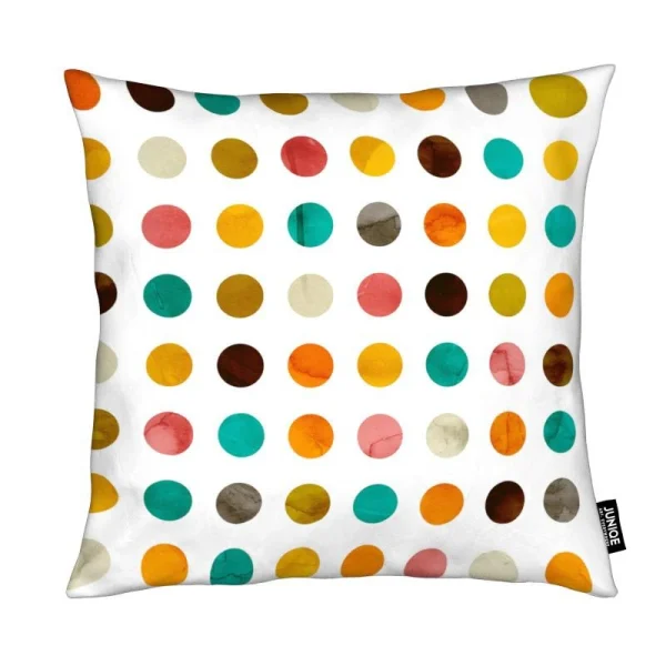 Juniqe Kissen “Autumnal Polka Dot” In Gelb & Orange 1