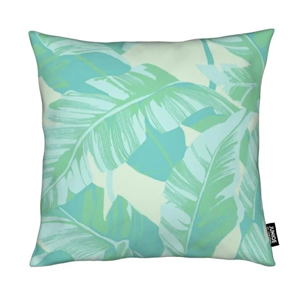 Juniqe Kissen “Banana Leaves” In Grün & Türkis 1