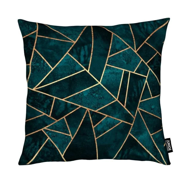 Juniqe Kissen “Deep Teal Stone” In Grün & Türkis 1