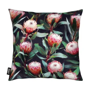 Juniqe Kissen “Evening Proteas In Color” In Grün & Rot 7