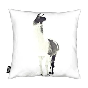 Juniqe Kissen “Fluffy Lama” In Grau & Schwarz 7