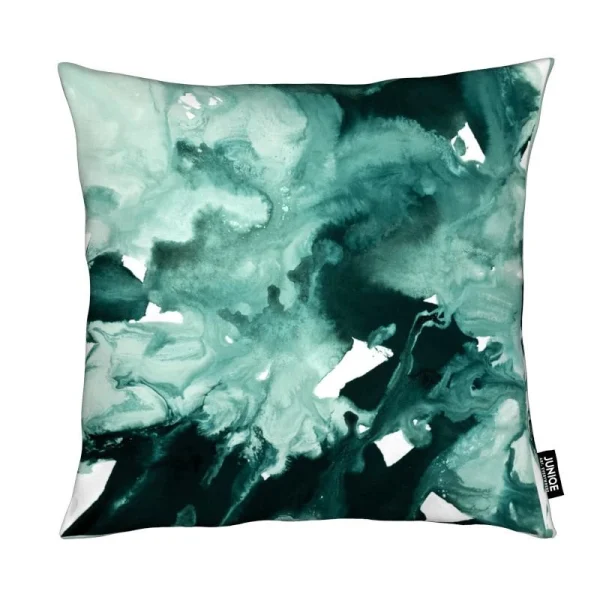 Juniqe Kissen “Inkblot Marble 4” In Grün & Weiß 1