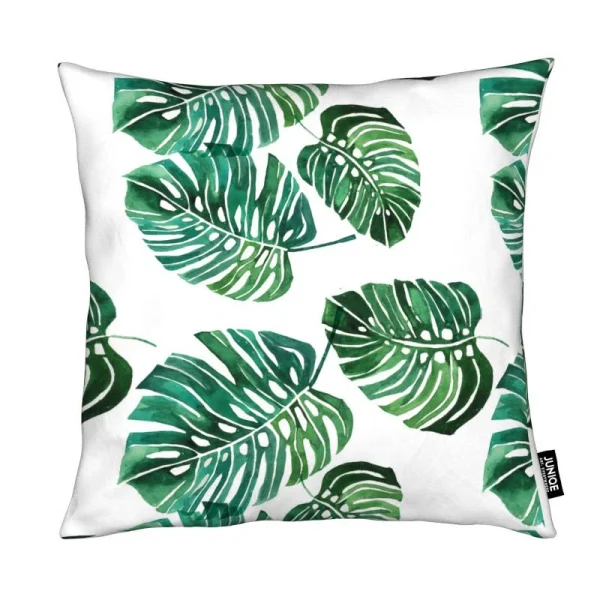 Juniqe Kissen “Monstera Pattern” In Grün & Weiß 1