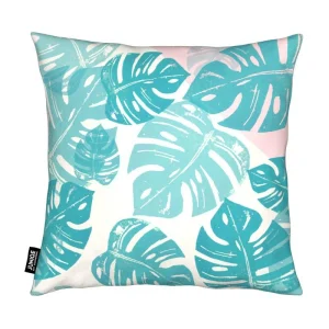 Juniqe Kissen “Monstera Rosy” In Grün & Rosa 7