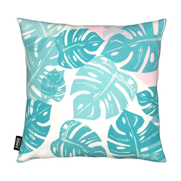 Juniqe Kissen “Monstera Rosy” In Grün & Rosa 3