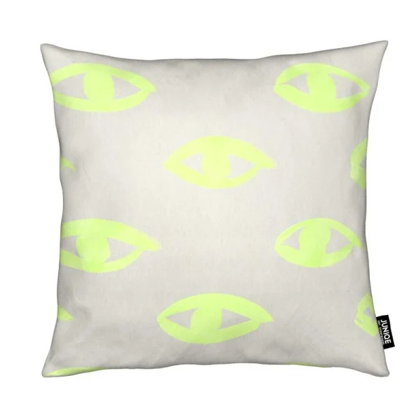 Juniqe Kissen “Natural Neon (eyes)” In Cremeweiß & Gelb 1
