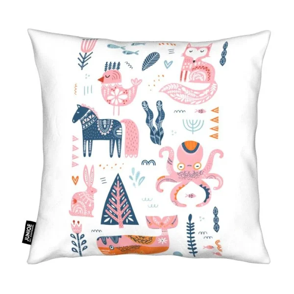 Juniqe Kissen “Patchwork Animals” In Rosa & Weiß 3