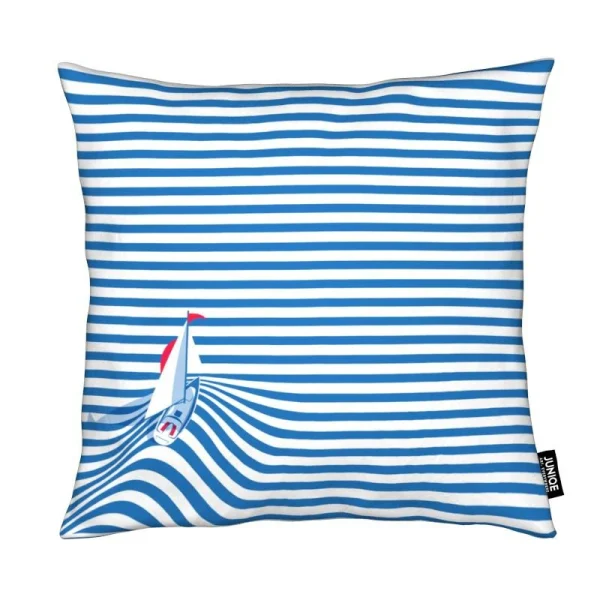 Juniqe Kissen “Sail Away” In Blau & Weiß 1