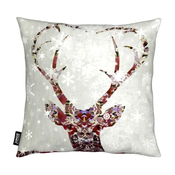 Juniqe Kissen “Snow Deer” In Bunt & Grau 3