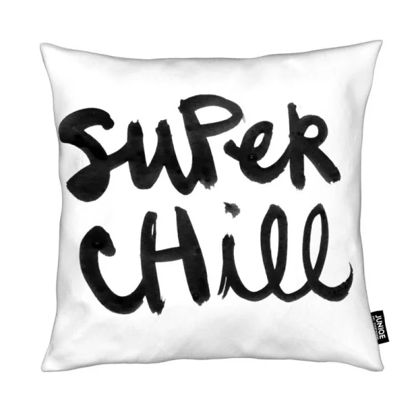 Juniqe Kissen “Super Chill” In Schwarz & Weiß 1