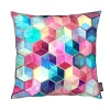Juniqe Kissen “Topaz And Rubey Crystal Honeycomb Cubes” In Bunt & Rosa 13