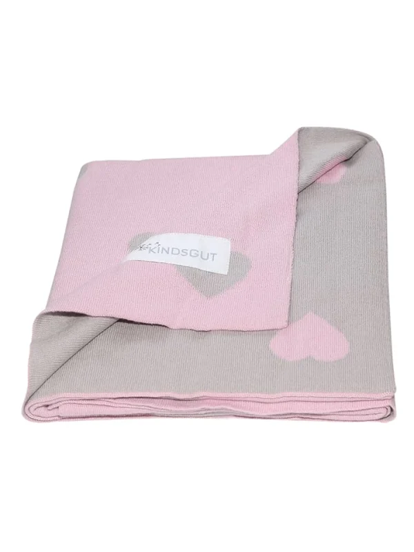 Kindsgut Kinderdecke “Herzen” In Grau/ Rosa – (L)100 X (B)80 Cm 1