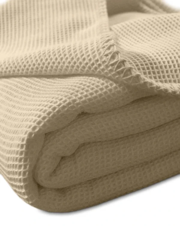 Kneer Wohndecke La Diva Waffelpique-Decke Qualität 91 In Sand 1