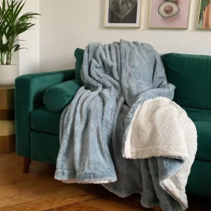 Le Comptoir De La Plage XL Kunstfell Wohndecke In Blau – (L)240 X (B)220 Cm 8