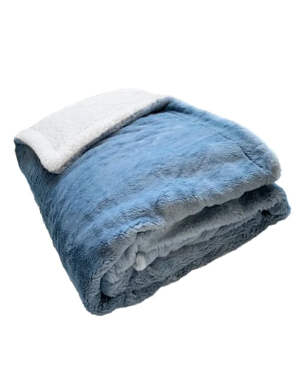 Le Comptoir De La Plage XL Kunstfell Wohndecke In Blau – (L)240 X (B)220 Cm 1