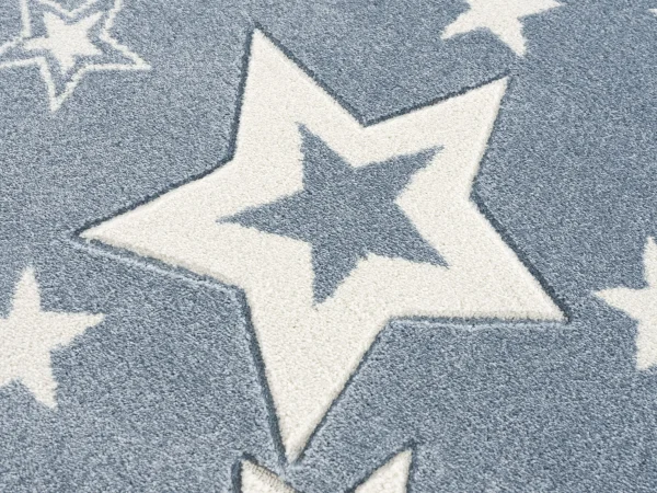 Livone Kinderteppich STARLIGHT In Blau/weiß Rund 3