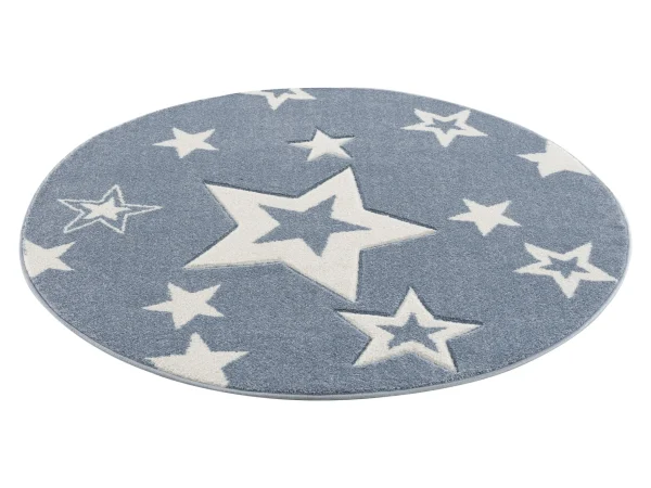 Livone Kinderteppich STARLIGHT In Blau/weiß Rund 5