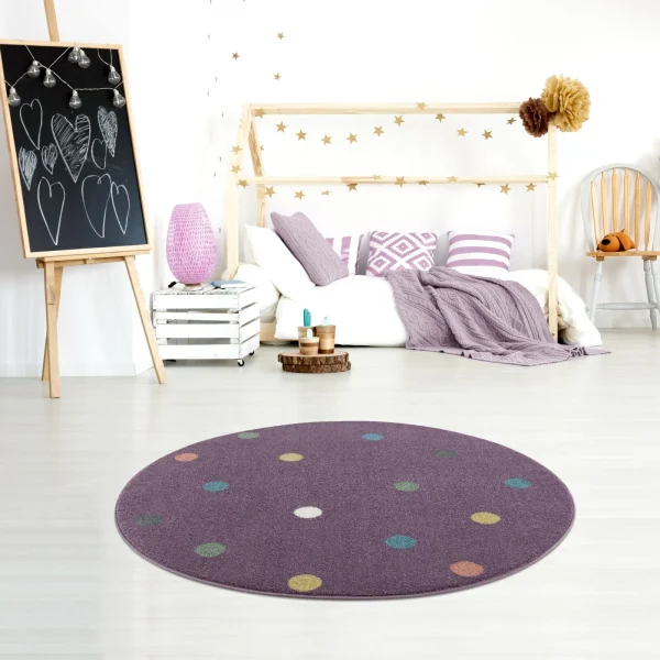 Livone Kinderteppich WHEEL Rund In Flieder/multi 4