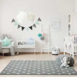 Livone Teppich CIRCLE In Silbergrau/mint 12