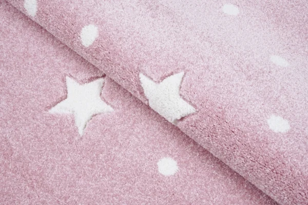 Livone Teppich HEAVEN Rosa/weiss Rund 4