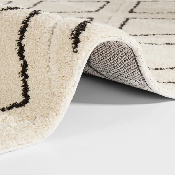 Mint Rugs Hochflor Teppich Colin Creme Schwarz 5