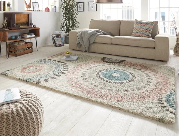 Mint Rugs Hochflor Teppich Globe Creme 3