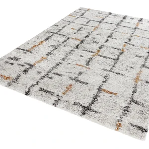 Mint Rugs Hochflor Teppich Grid Creme 8