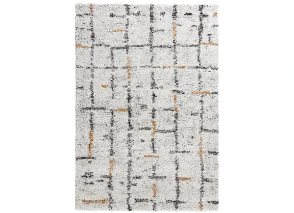 Mint Rugs Hochflor Teppich Grid Creme 1