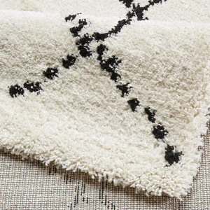 Mint Rugs Hochflor Teppich Hash Creme Schwarz 12