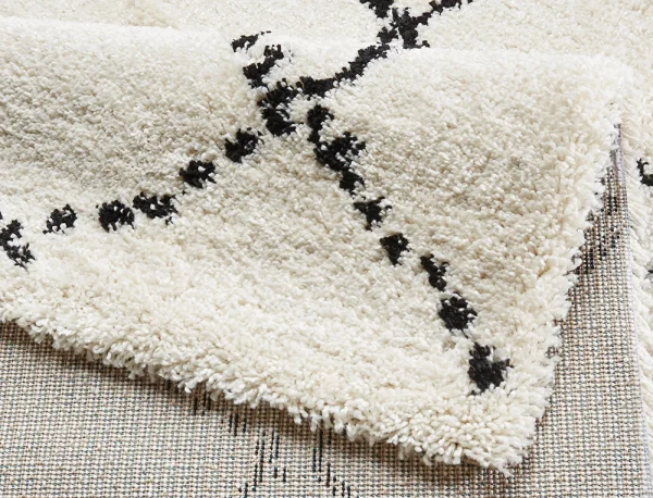 Mint Rugs Hochflor Teppich Hash Creme Schwarz 5