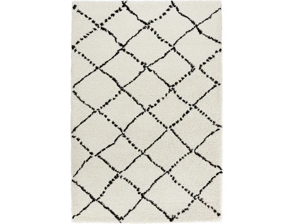 Mint Rugs Hochflor Teppich Hash Creme Schwarz 1