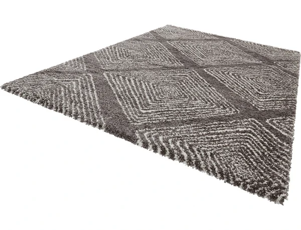Mint Rugs Hochflor Teppich Wire Grau Creme 3