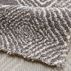 Mint Rugs Hochflor Teppich Wire Grau Creme 10