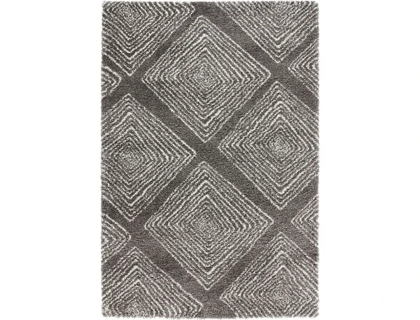 Mint Rugs Hochflor Teppich Wire Grau Creme 1