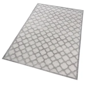 Mint Rugs Viskose Teppich Bryon Relief-Optik Grau 8