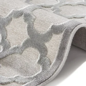 Mint Rugs Viskose Teppich Bryon Relief-Optik Grau 10