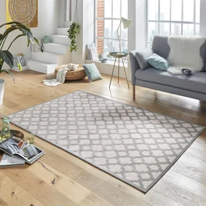 Mint Rugs Viskose Teppich Bryon Relief-Optik Grau 12
