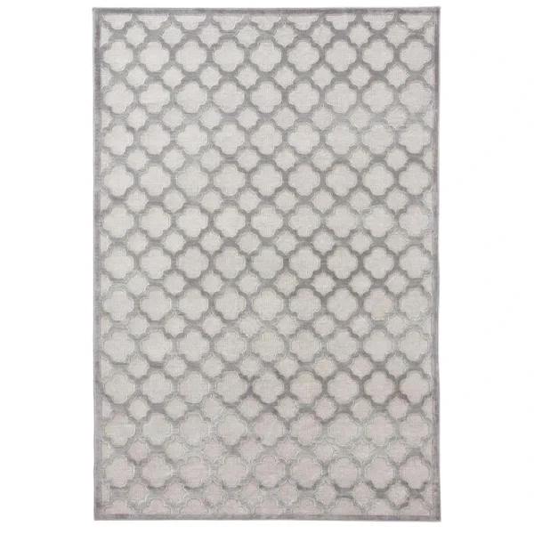 Mint Rugs Viskose Teppich Bryon Relief-Optik Grau 1