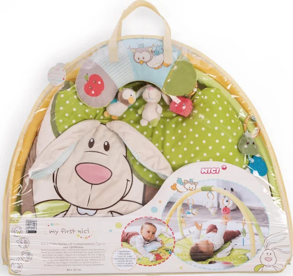 Nici 3-D Activity-Decke M.Spielkissen Hase, Eule 80×110 1